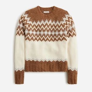 NWT XL beautiful J.Crew Fair Isle crewneck sweater in brushed yarn